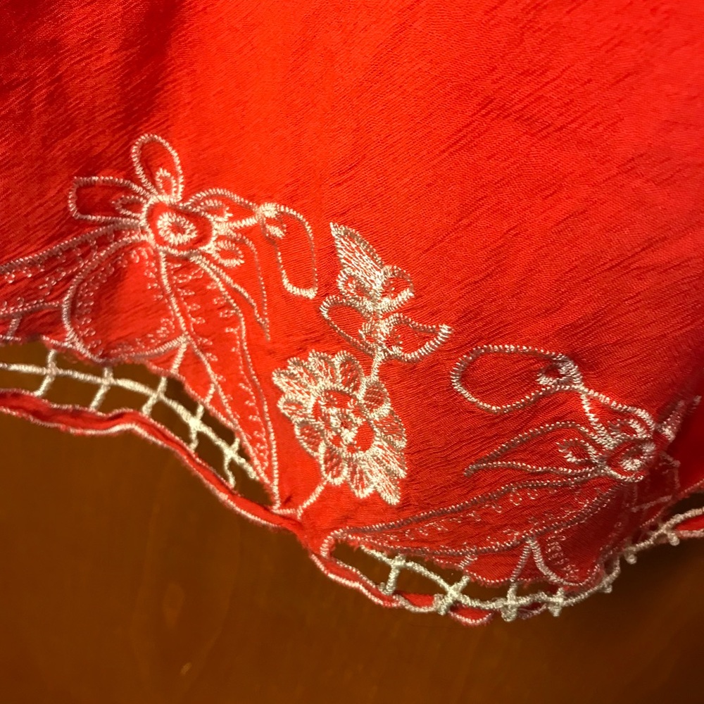 Orangey patterned dress